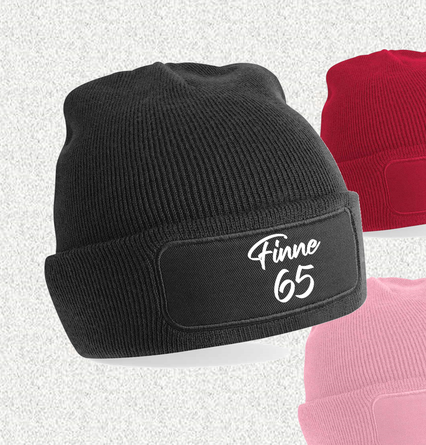 Thick Beanie Name and Number Race Grip it