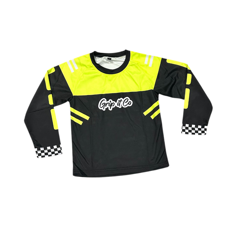 Neon Yellow/Black Grip it Co Race Jersey