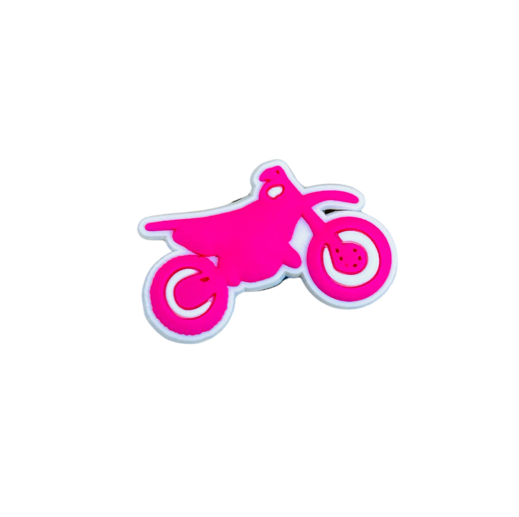 Pink Motorbike Croc Charm, Decorative Shoe Charms