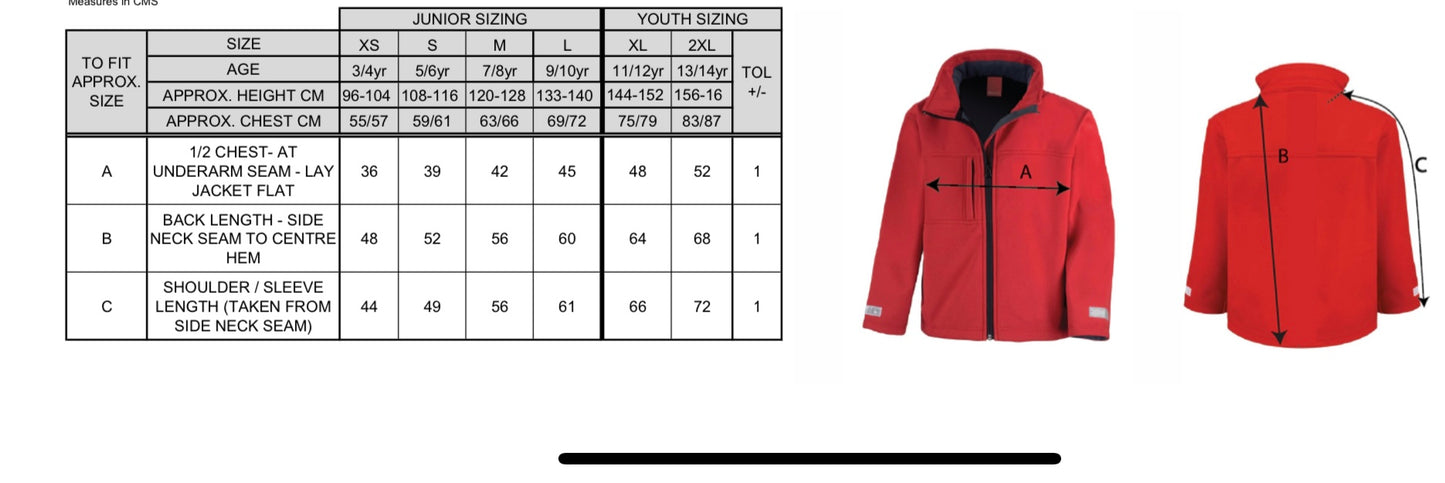 Softshell Jacket Kids Coat NO HOOD