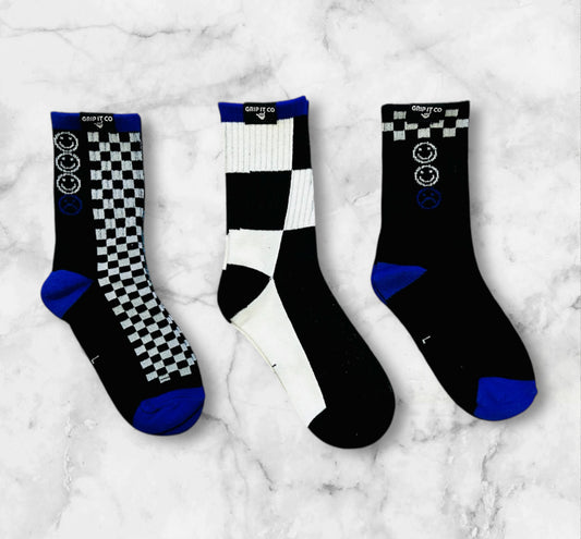 3 Pack Casual Blues Socks