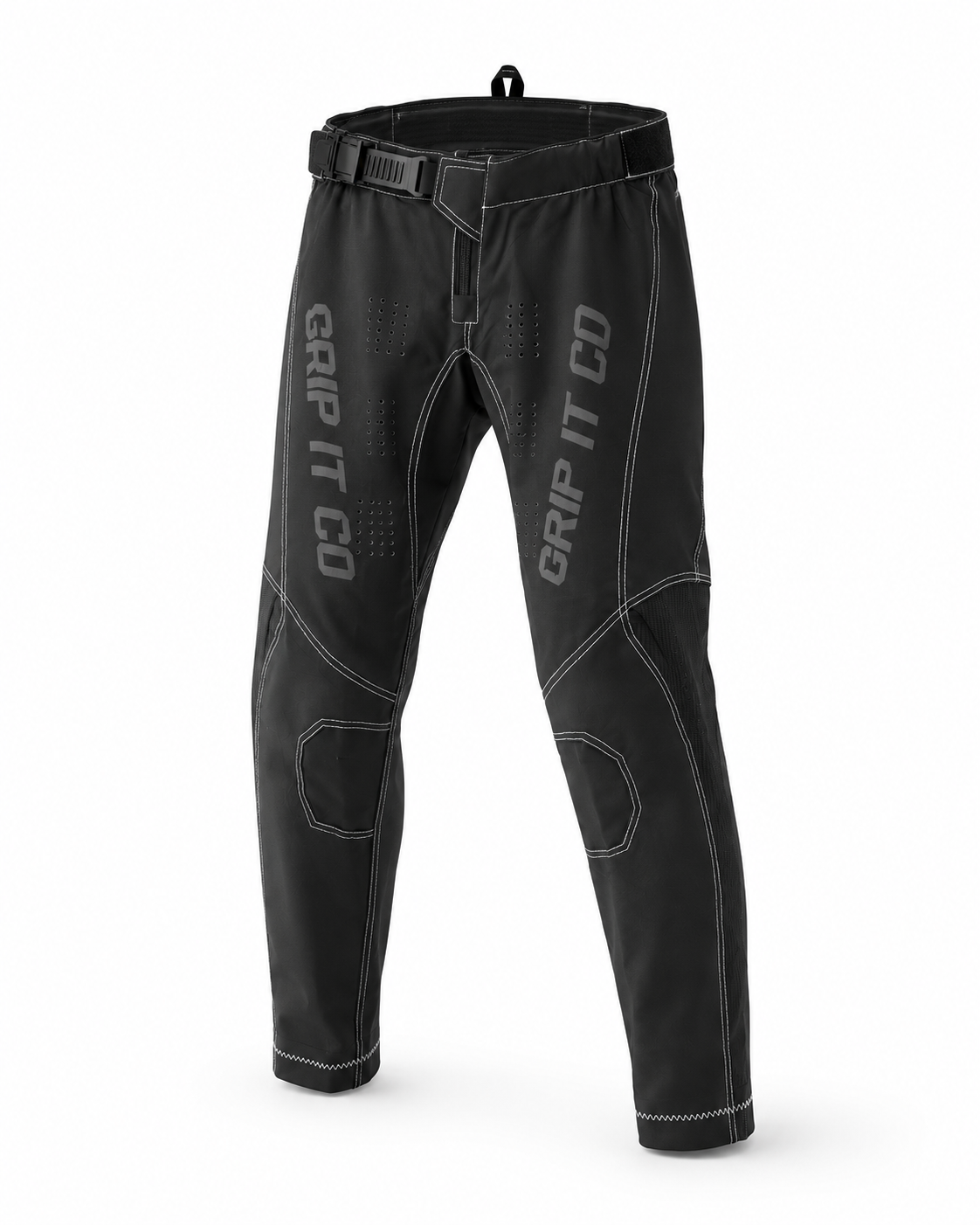 Black, white stitch Breeze Trousers