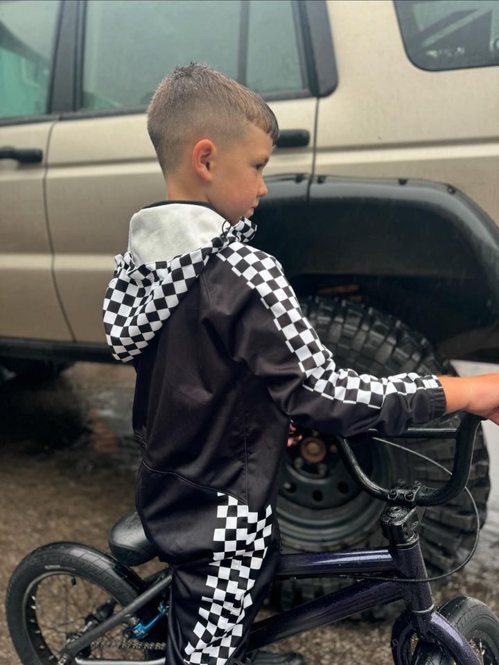 Waterproof Checkered Rain Suit All in One