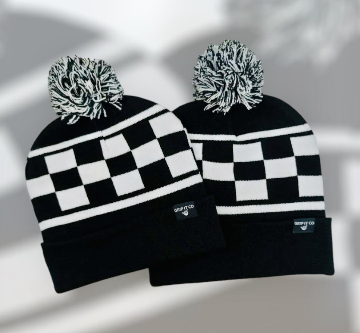 Black Checkered Beanie