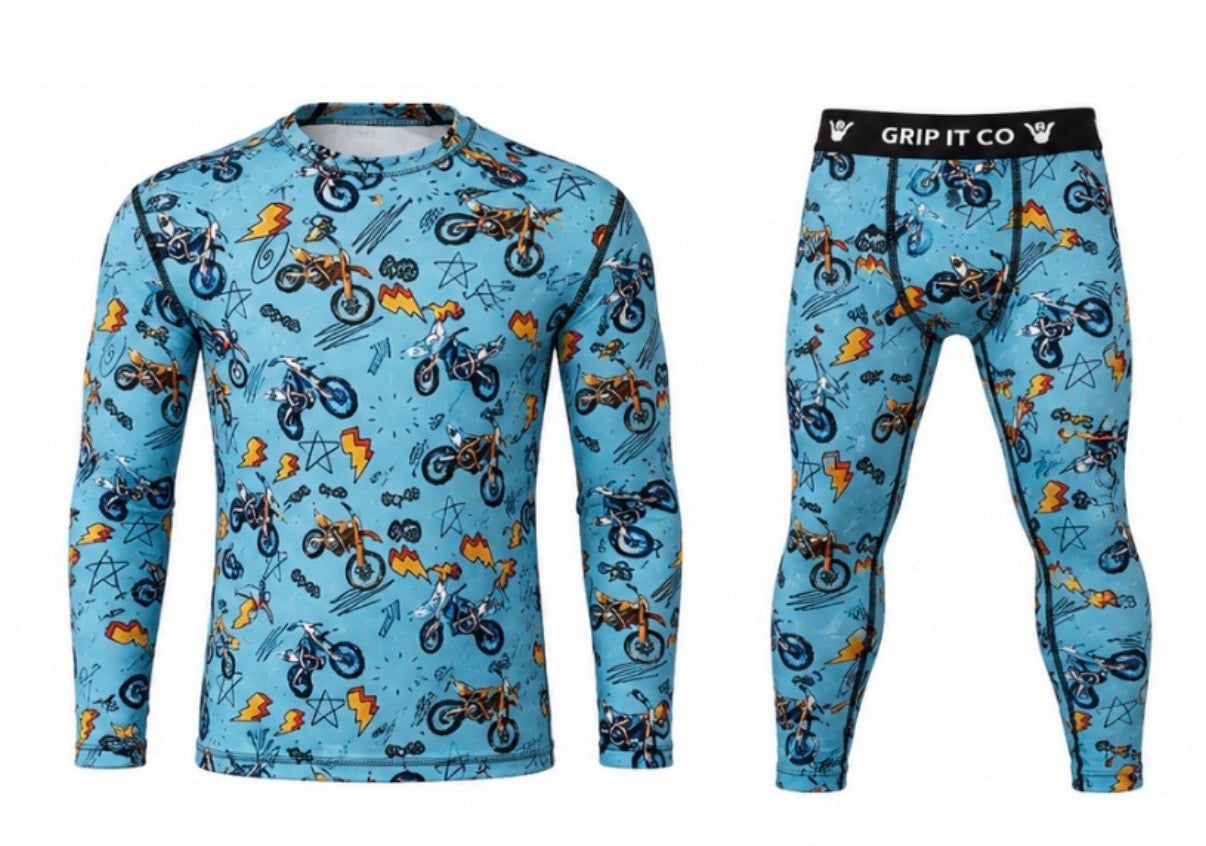 Blue Bike Love Base Layer Set