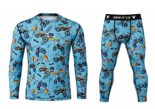 Blue Bike Love Base Layer Set
