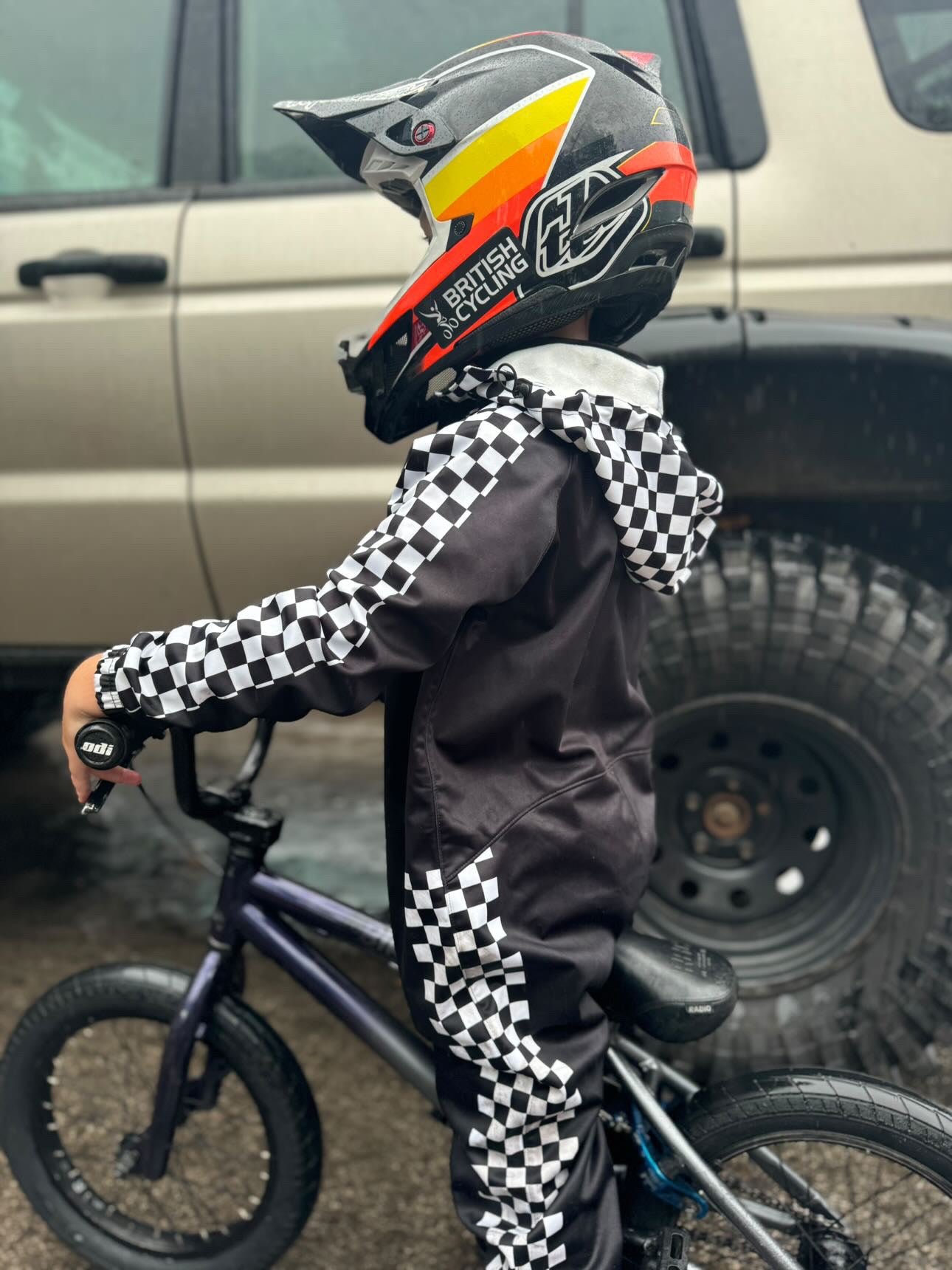 Waterproof Checkered Rain Suit All in One