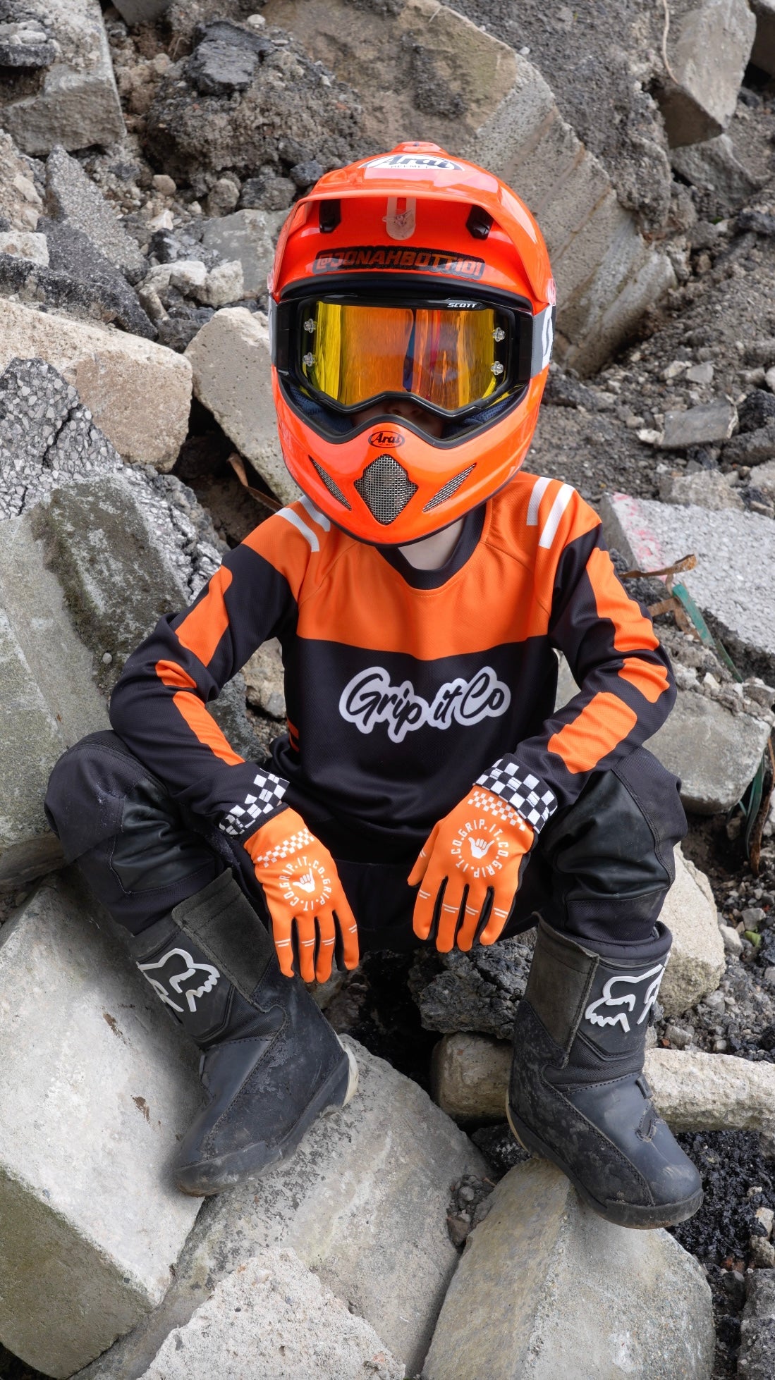 Orange/Black Grip it Co Race Jersey