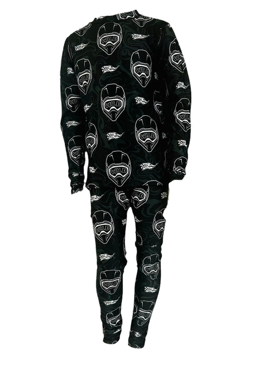 Black and White Helmet Base Layer Set