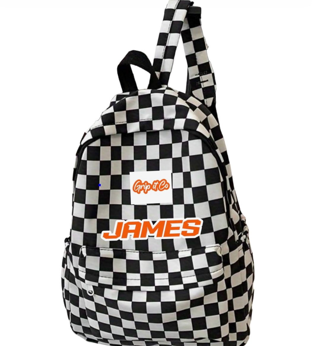 Checkered bookbag best sale