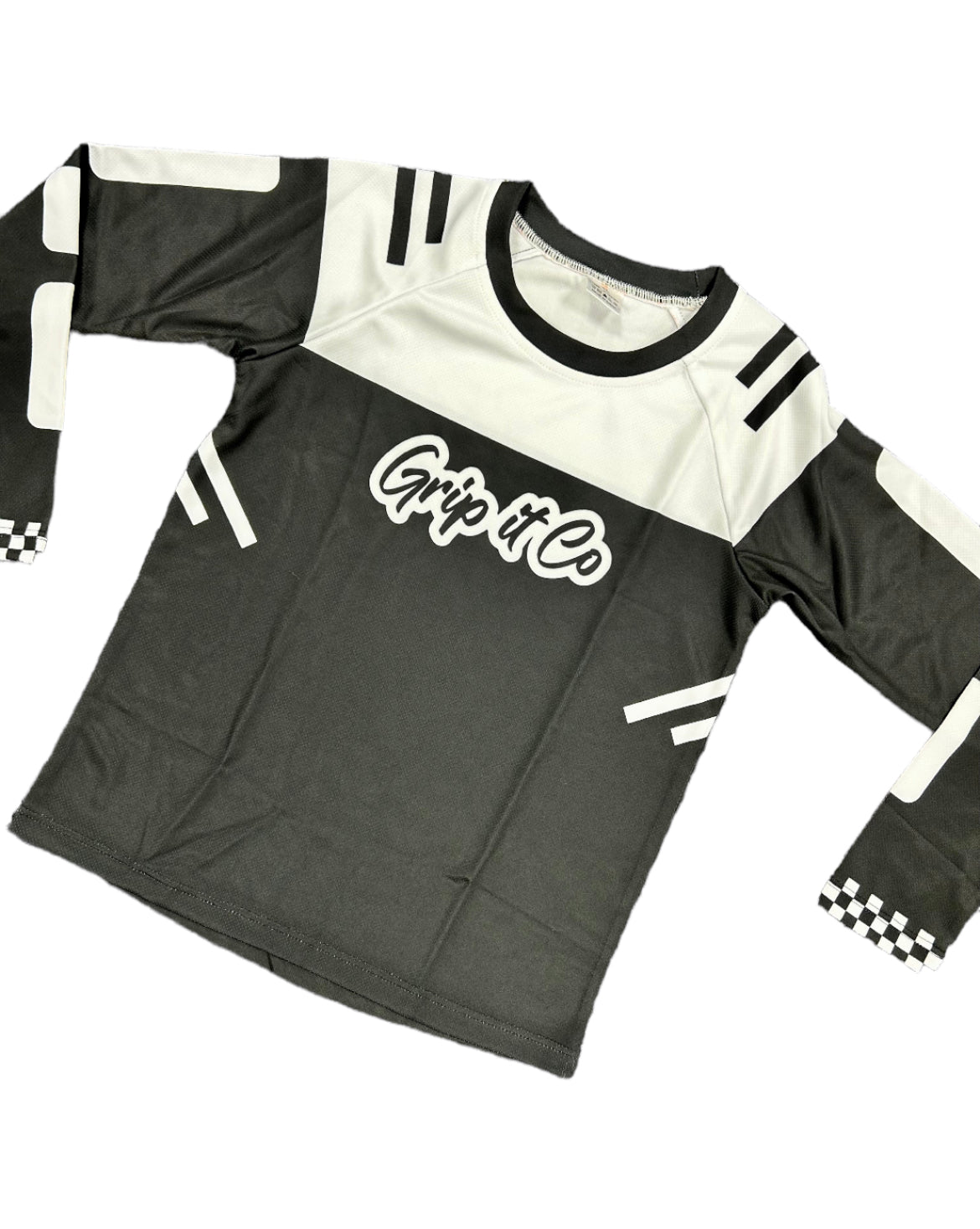 White/Black Grip it Co Race Jersey