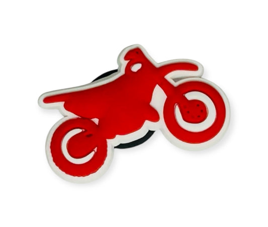 Red Motorbike Croc Charm, Decorative Shoe Charms