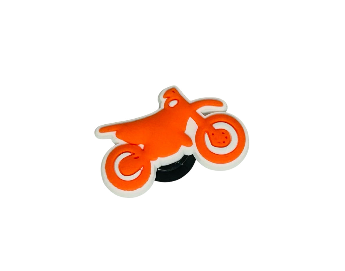 Orange Motorbike Croc Charm, Decorative Shoe Charms