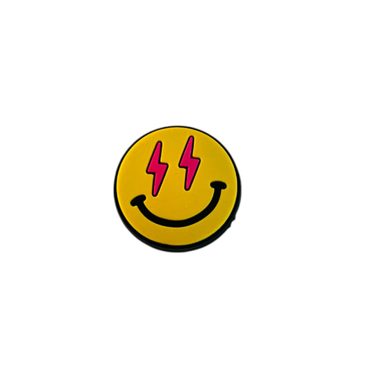 Smiley Bolt Croc Charm, Decorative Shoe Charms