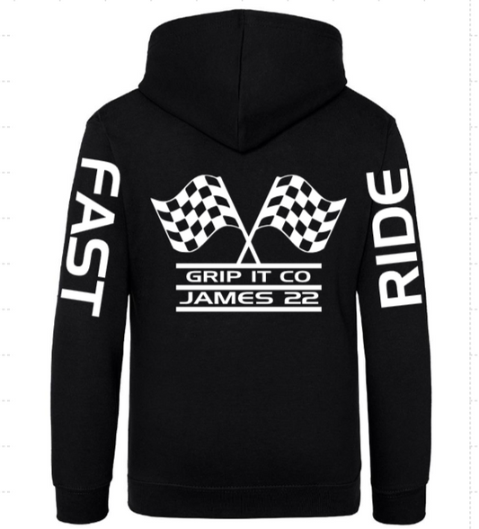 Flag Racer Ride Fast Hoodie