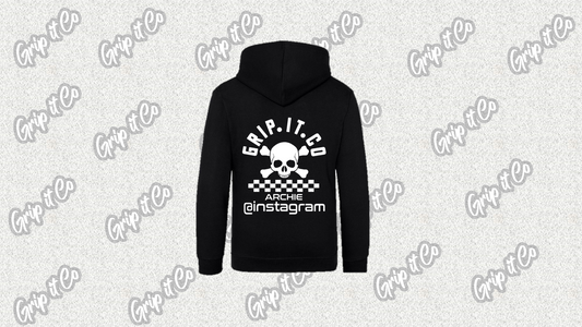 Grip it Co skull Hoodie with insta