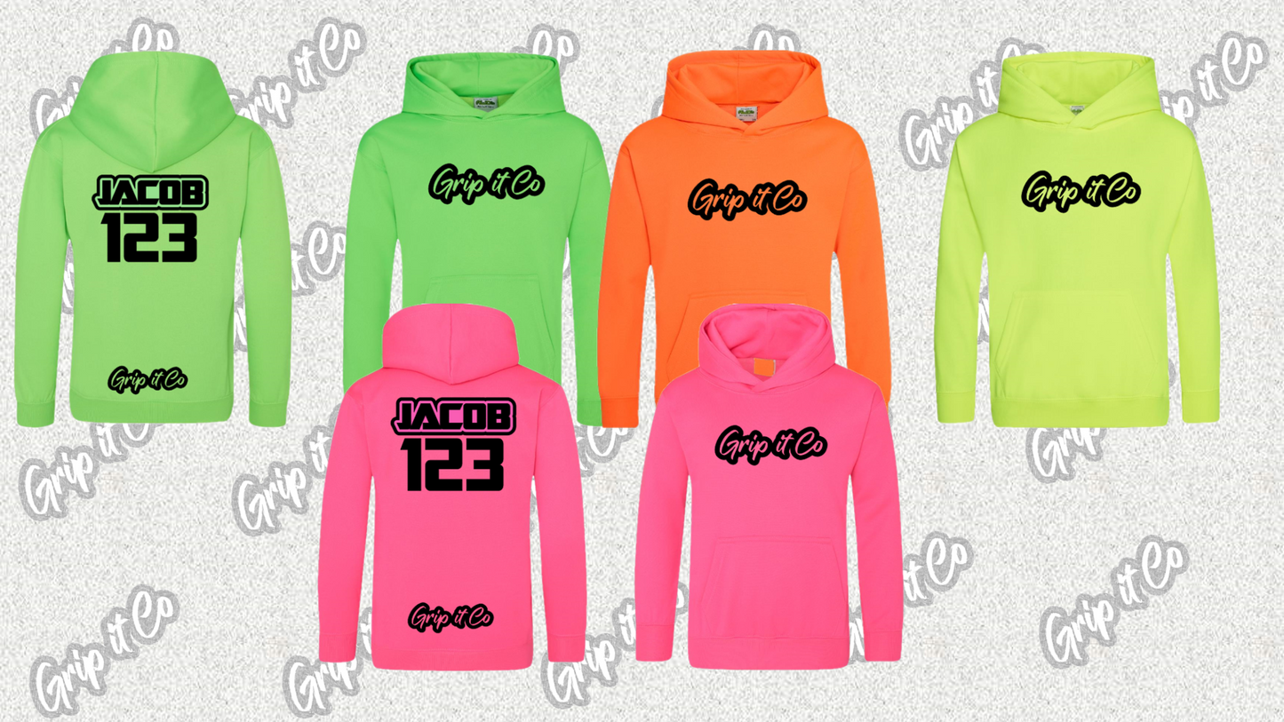 Neon Name and Number Hoodie