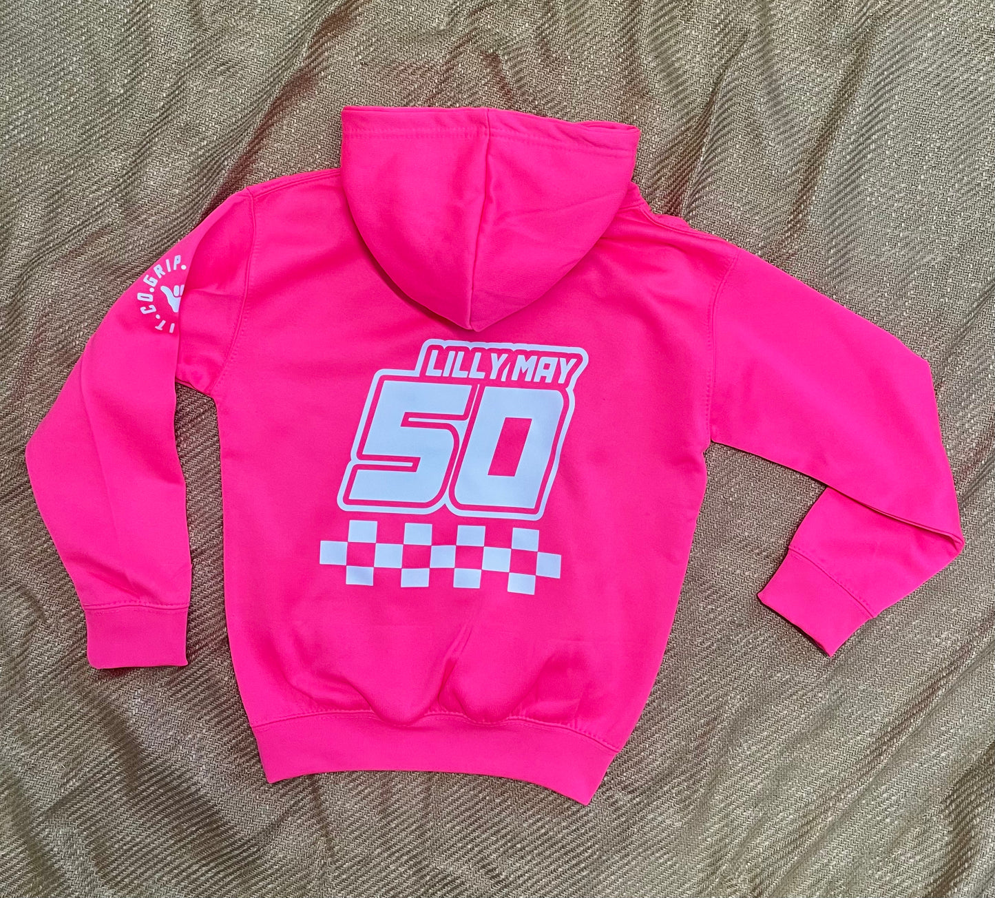 Neon Grip It Round Hoodie With Name and Number