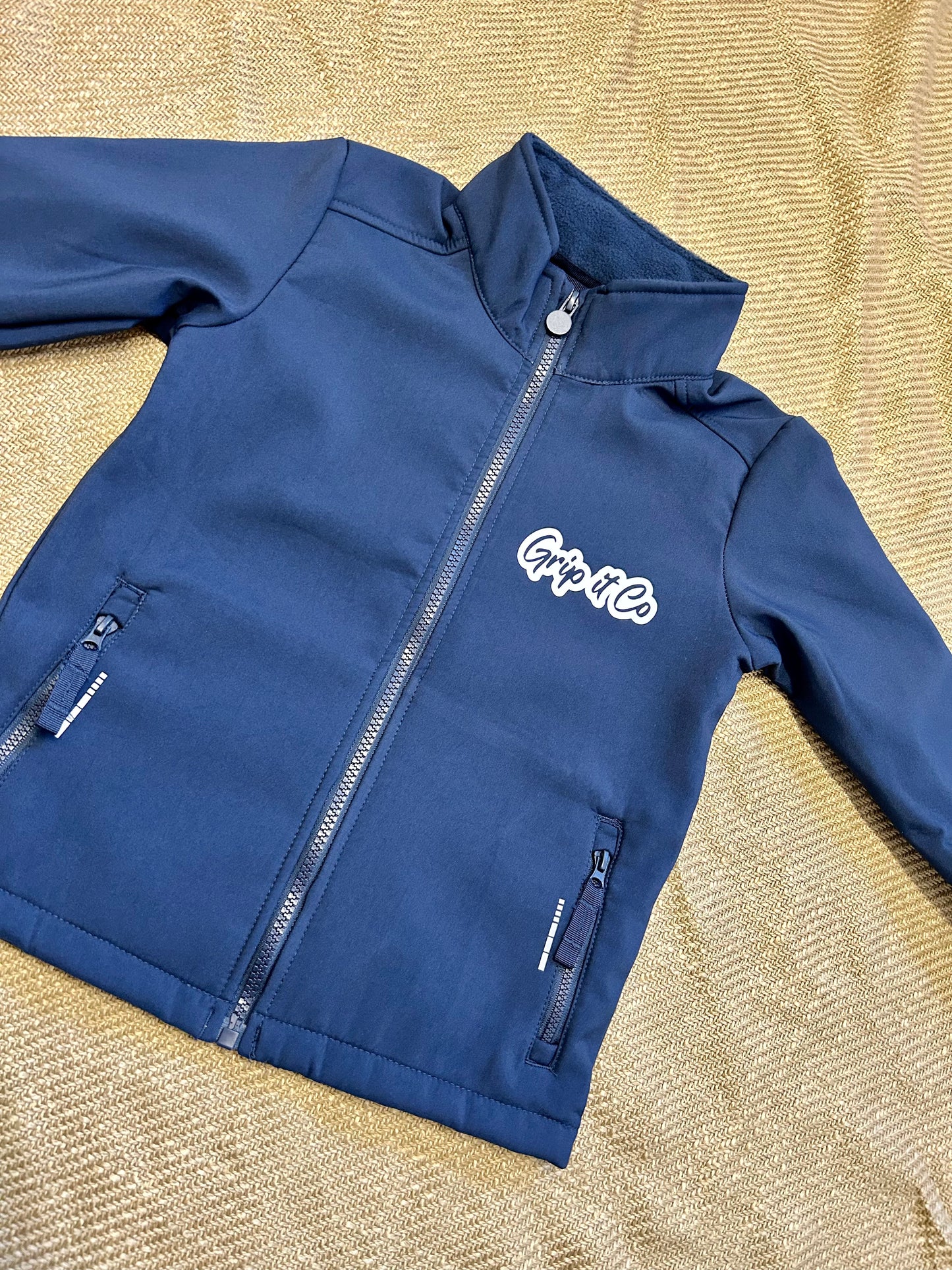 Softshell Check Jacket Kids Coat NO HOOD