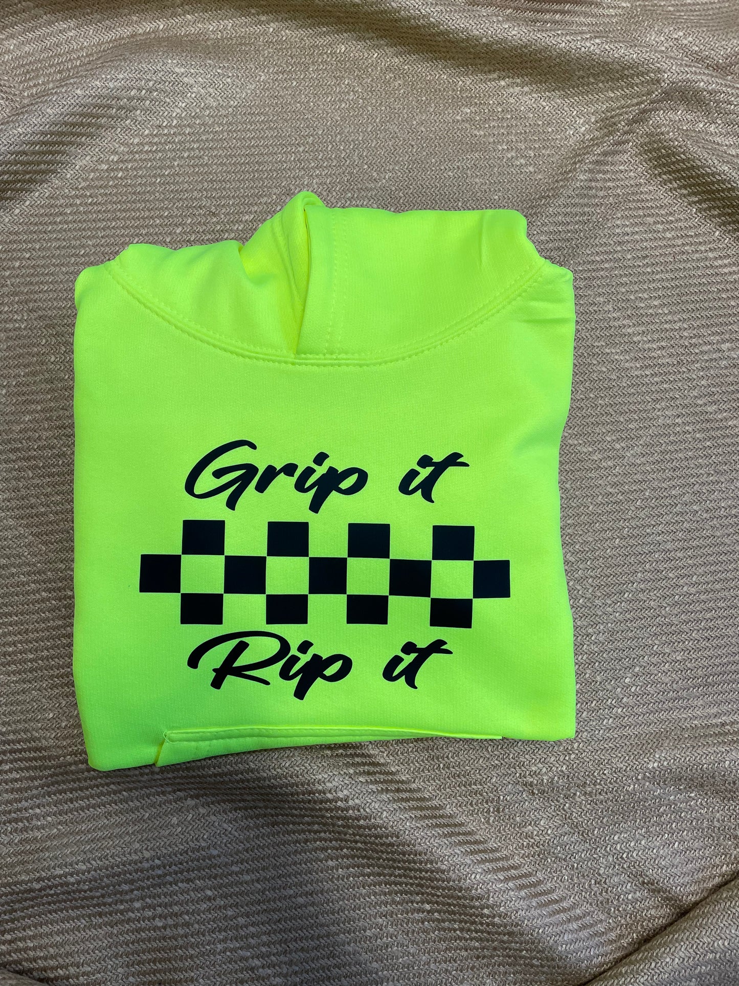 Checkerboard Grip It n Rip it Hoodie Kids