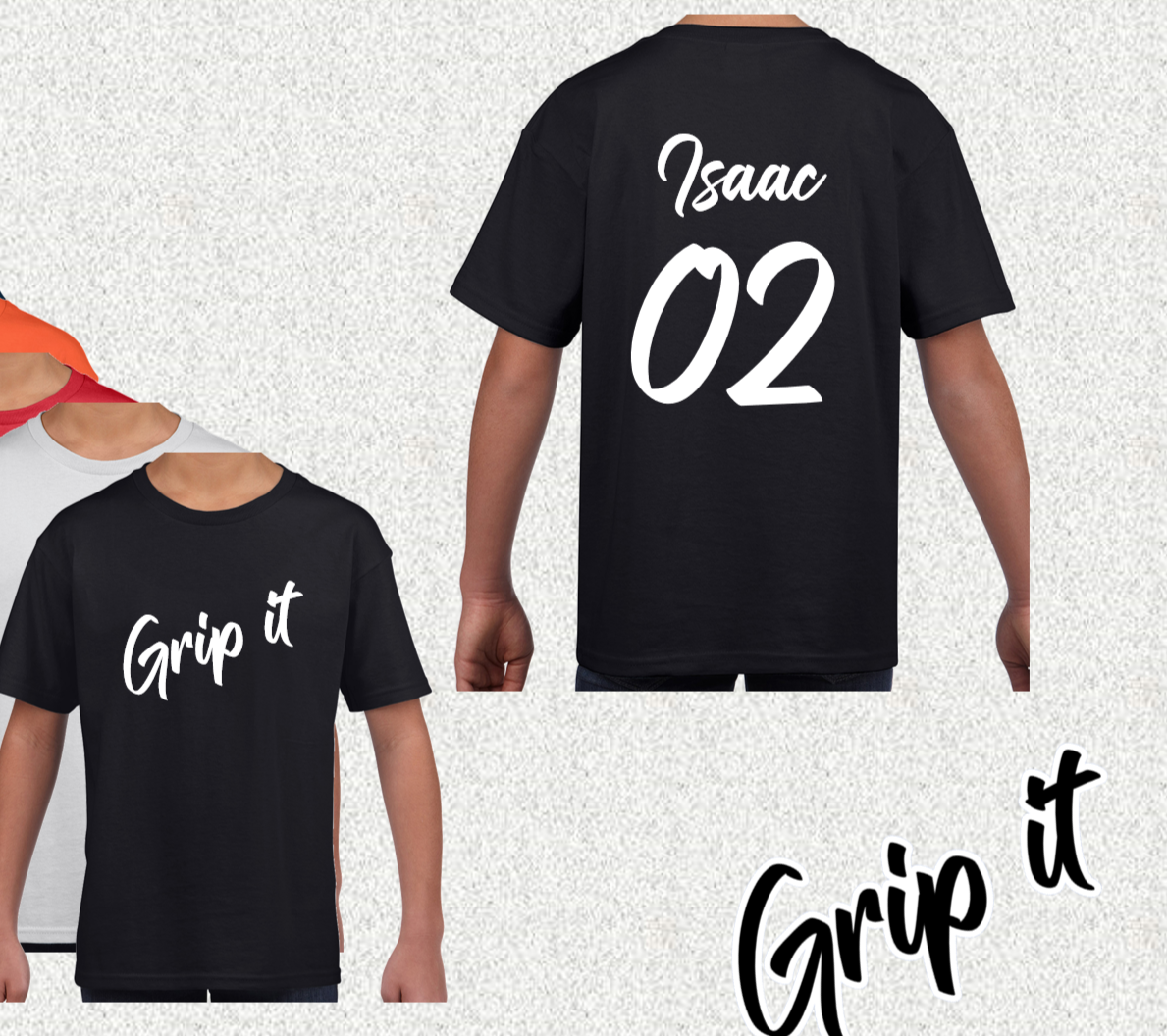 Grip It logo With added back personalisation T-shirt Fancy