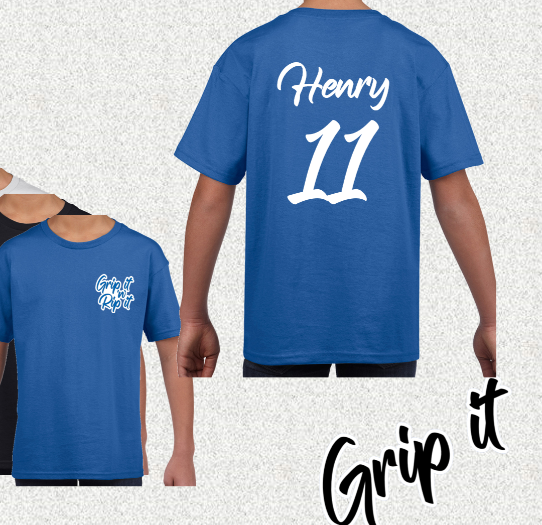 Grip It n Rip it logo With added back personalisation T-shirt