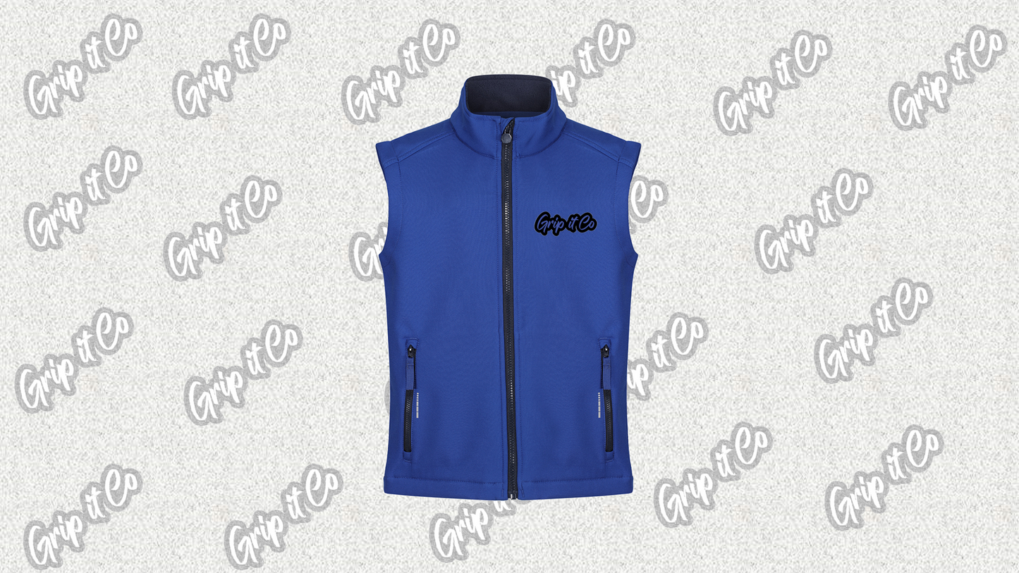 Kids Soft Shell Bodywarmer Personalised Grip it