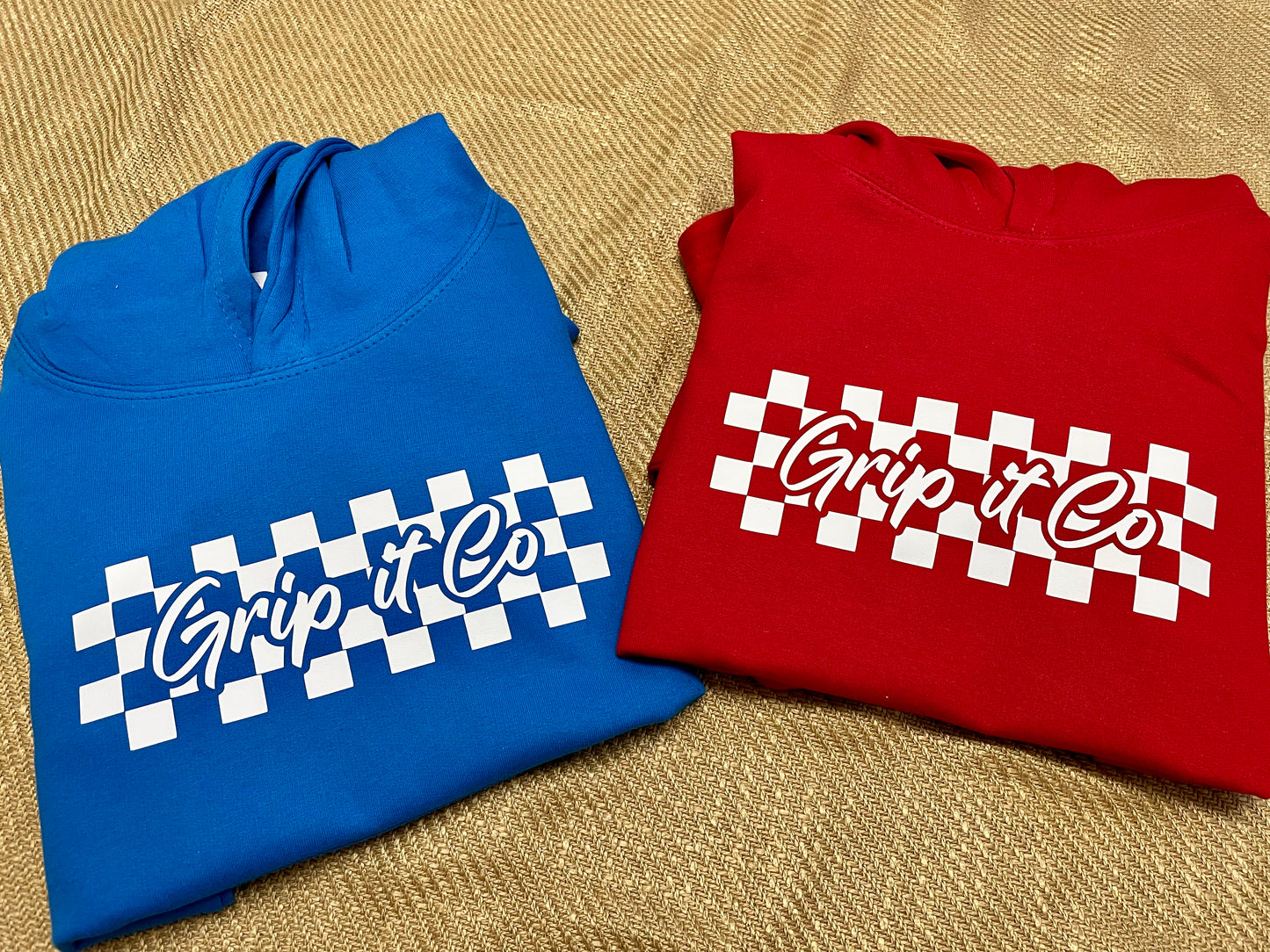 Grip It Checkerboard Name and Number Added Hoodie